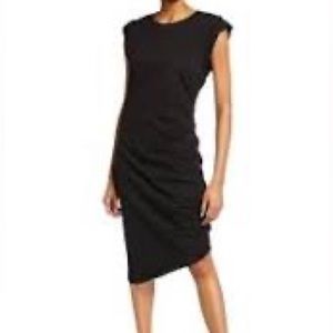 Veronica Beard Denali Dress in jersey with ruched side.